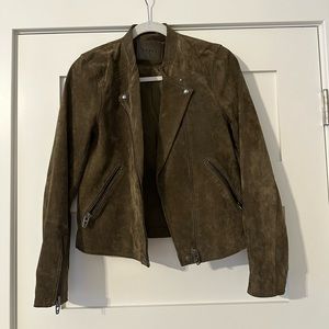 Blank NYC Moss Green Leather Moto Jacket